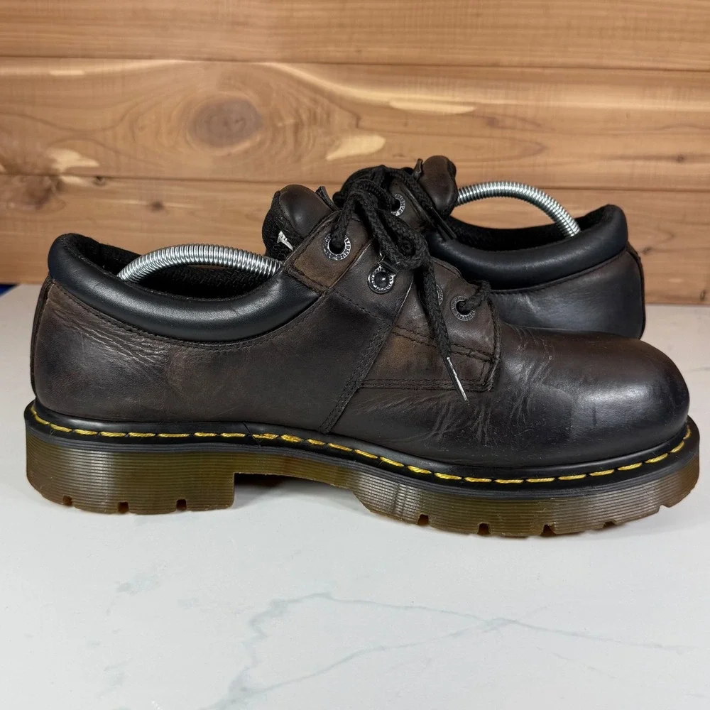 Dr. Martens Industrial Brown Leather Work Shoes 8933 Slip Resistant Mens 12 VTG
